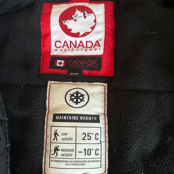 CANADA WEATHER GEAR BLACK PARKA/DETACHABLE FAUX FUR (SMALL) - Picture 8 of 9